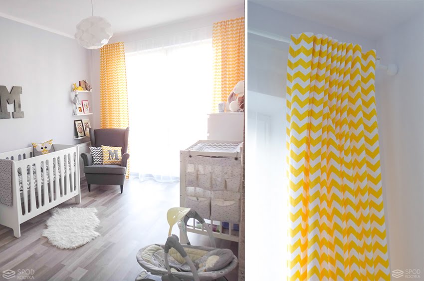 chevron curtain yellow baby room