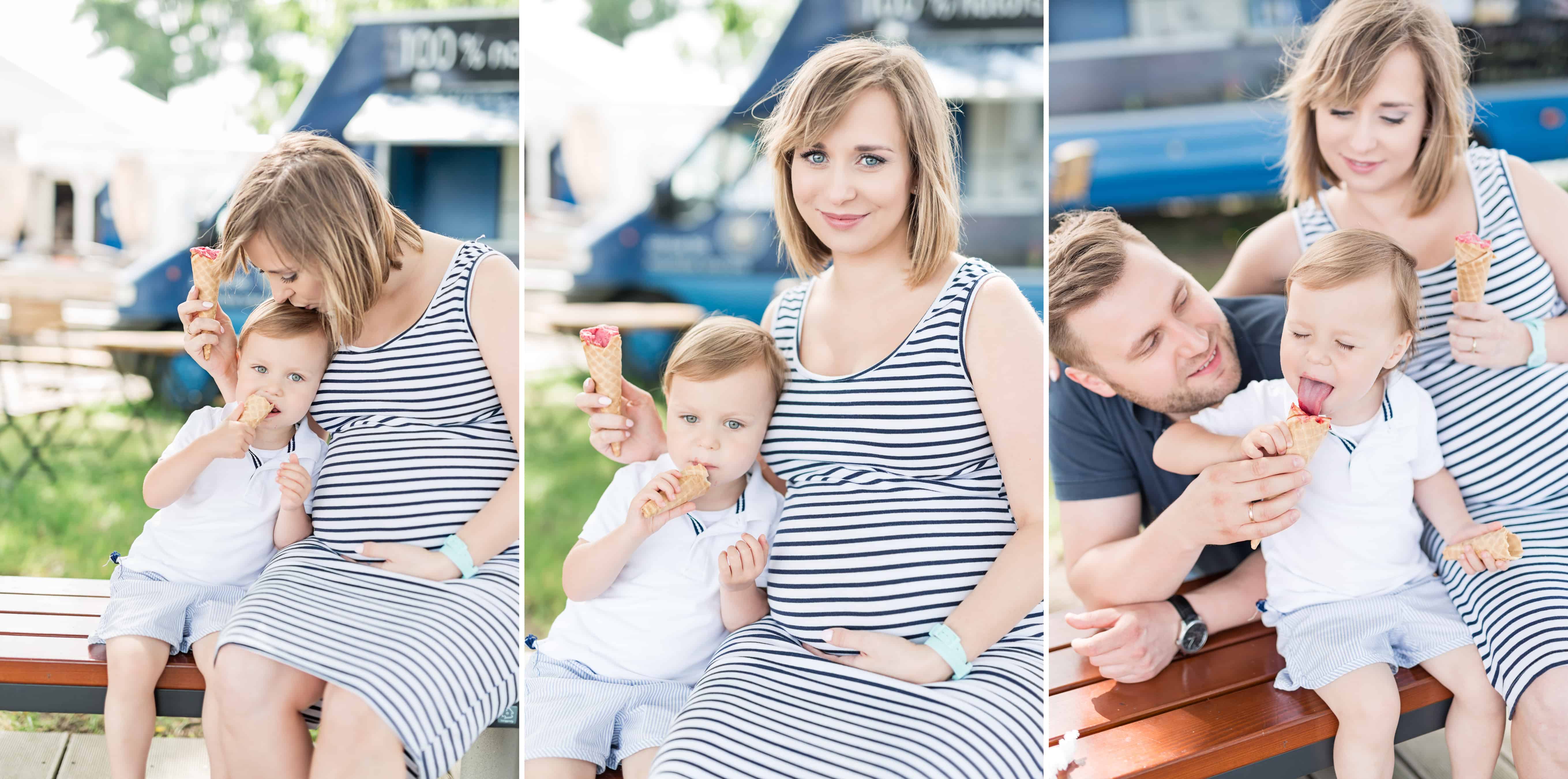 striped maternity dress