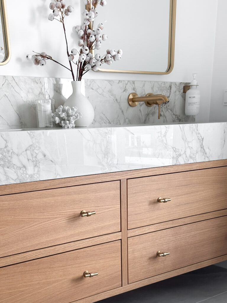 dębowa szafka łazienkowa umywalkowa fornir