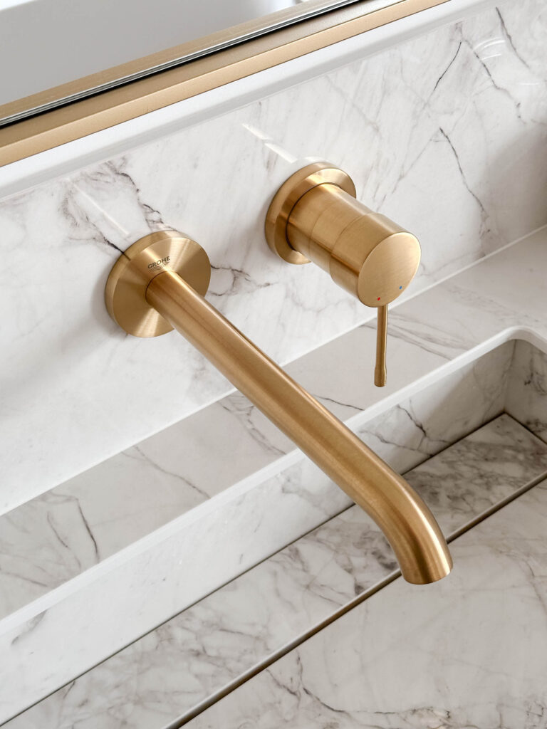 bateria umywalkowa podtynkowa złota matowa Grohe brushed cool sunrise